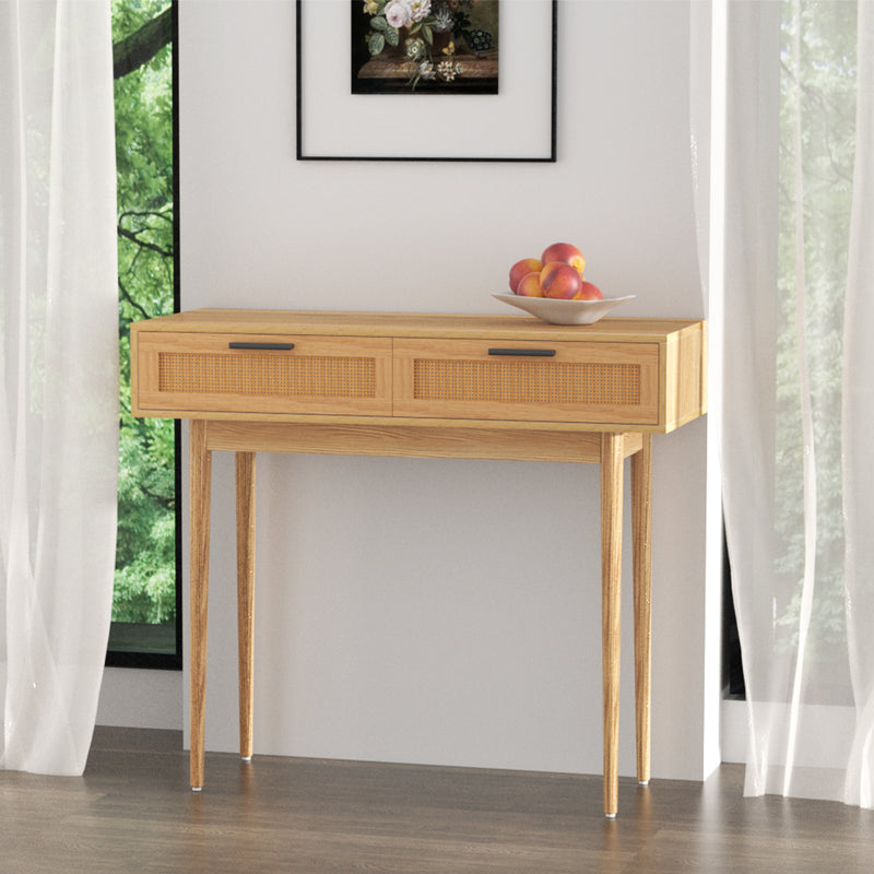 Artiss Console Table Rattan 2 Drawers
