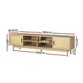 Artiss TV Cabinet 180cm Rattan Entertainment Unit Cole