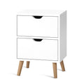 Artiss Bedside Table 2 Drawer White