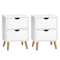 Artiss 2X Bedside Table 2 Drawers White