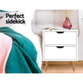 Artiss 2X Bedside Table 2 Drawers White