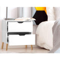 Artiss 2X Bedside Table 2 Drawers White