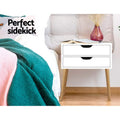 Artiss Bedside Table 2 Drawers White