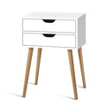 Artiss Bedside Table 2 Drawers White