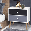 Artiss Bedside Table 2 Drawers White