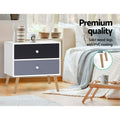 Artiss Bedside Table 2 Drawers White