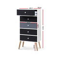 Artiss 5 Chest of Drawers White Bedroom Storage BONDS