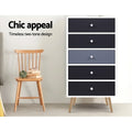 Artiss 5 Chest of Drawers White Bedroom Storage BONDS
