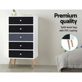 Artiss 5 Chest of Drawers White Bedroom Storage BONDS
