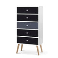 Artiss 5 Chest of Drawers White Bedroom Storage BONDS
