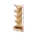 Artiss Tree Bookshelf 7 Tier ECHO Oak Wooden Display Unit