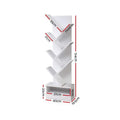 Artiss Tree Bookshelf 7 Tier White Wooden Storage Shelf
