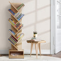 Artiss 9 Tier Tree Bookshelf Oak Storage Rack Display