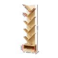 Artiss 9 Tier Tree Bookshelf Oak Storage Rack Display