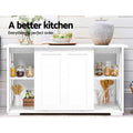 Artiss Buffet Sideboard Sliding Doors White SERA
