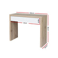 Artiss Console Table Storage Drawer White Pine