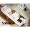 Artiss Console Table Storage Drawer White Pine