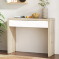 Artiss Console Table Storage Drawer White Pine