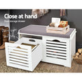 Artiss Shoe Rack Cabinet Bench White 5 Tier Storage Organiser