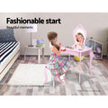 Keezi Kids Dressing Table Vanity Mirror Stool Set Pink Princess