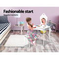 Keezi Kids Dressing Table Vanity Mirror Stool Set White Princess
