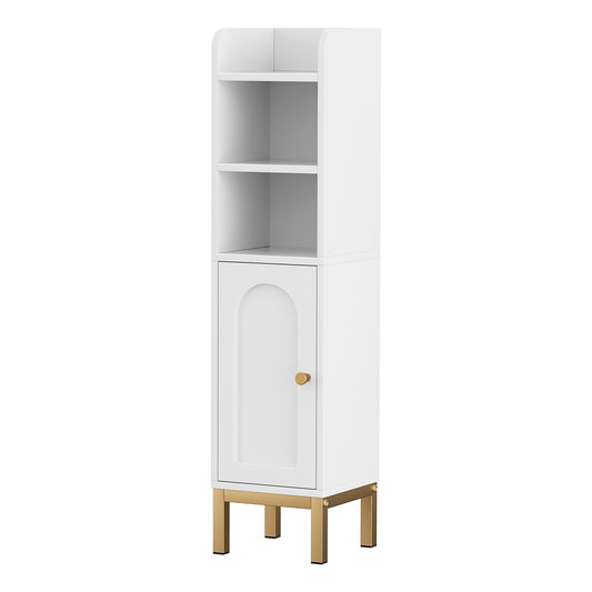 Artiss 2X Bathroom Storage Cabinet Floor Organizer Toilet Corner Adjustable Shelf with Door White