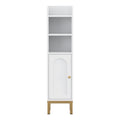 Artiss 2X Bathroom Storage Cabinet Floor Organizer Toilet Corner Adjustable Shelf with Door White