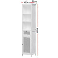 Artiss 161cm White Rattan Bathroom Cabinet Tallboy Storage Cupboard