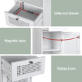 Artiss 161cm White Rattan Bathroom Cabinet Tallboy Storage Cupboard