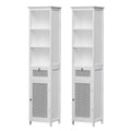 Artiss Bathroom Cabinet Storage X2 White Rattan 161cm