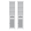 Artiss Bathroom Cabinet Storage X2 White Rattan 161cm