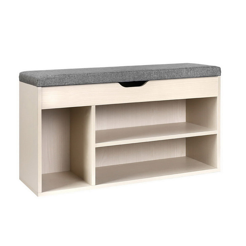 Artiss Shoe Rack Cabinet Bench 9 Pairs Pine
