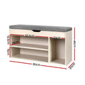 Artiss Shoe Rack Cabinet Bench 9 Pairs Pine