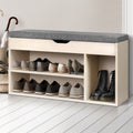 Artiss Shoe Rack Cabinet Bench 9 Pairs Pine