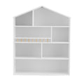 Keezi 4 Tier Kids Bookshelf White Wooden Storage Organiser Cabinet