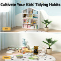 Keezi 4 Tier Kids Bookshelf White Wooden Storage Organiser Cabinet