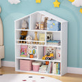 Keezi 4 Tier Kids Bookshelf White Wooden Storage Organiser Cabinet