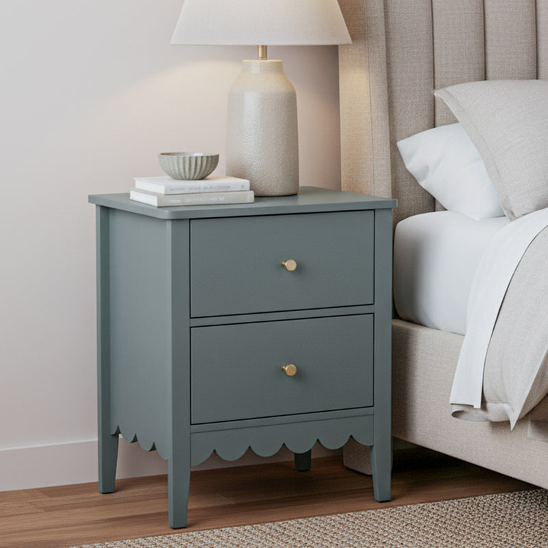 Artiss Bedside Table 2 Drawer Green Nightstand Storage Cabinet