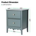 Artiss Bedside Table 2 Drawer Green Nightstand Storage Cabinet
