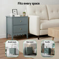Artiss Bedside Table 2 Drawer Green Nightstand Storage Cabinet