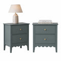 Artiss 2X Bedside Table 2 Drawers Bedroom Storage Nightstand Green