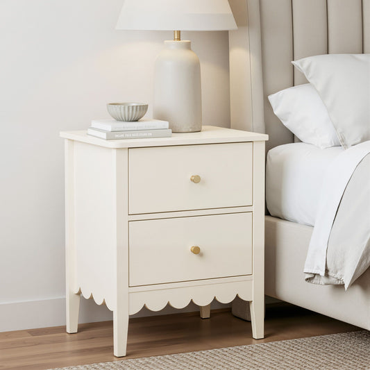 Artiss Bedside Table 2 Drawers Bedroom Storage Nightstand White