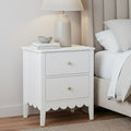 Artiss Bedside Table 2 Drawer White Nightstand Storage