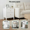 Artiss Bedside Table 2 Drawer White Nightstand Storage