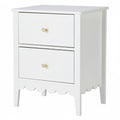 Artiss Bedside Table 2 Drawer White Nightstand Storage