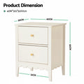 Artiss 2x Bedside Table 2 Drawers Bedroom Storage Nightstand White