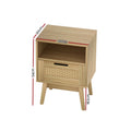 Artiss Rattan Bedside Table 1 Drawer Oak