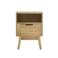 Artiss Rattan Bedside Table 1 Drawer Oak