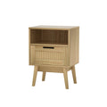 Artiss Rattan Bedside Table 1 Drawer Oak