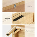 Artiss Rattan Bedside Table 2 Drawers Oak Wood